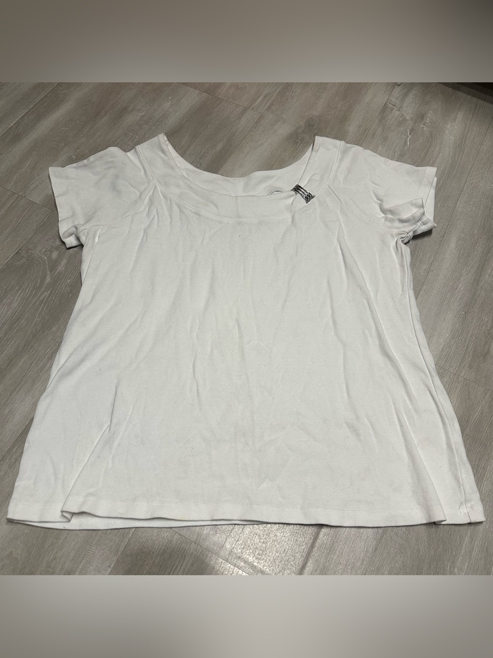 Raffaella White around Neck Short Sleeve Top Sz XL